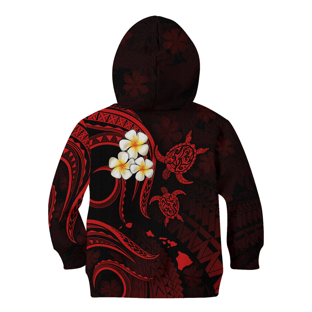 Polynesian Hawaii Kid Hoodie Molokai Islands with Pacific Plumeria Red Vibe LT9 - Polynesian Pride