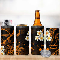 Hawaii Molokai Islands Pacific Plumeria 4 in 1 Can Cooler Tumbler Gold Polynesian Tattoo LT9 - Polynesian Pride