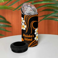 Hawaii Molokai Islands Pacific Plumeria 4 in 1 Can Cooler Tumbler Gold Polynesian Tattoo LT9 - Polynesian Pride