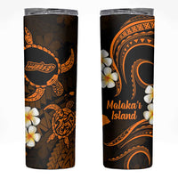 Hawaii Molokai Islands Pacific Plumeria Skinny Tumbler Gold Polynesian Tattoo LT9 Gold - Polynesian Pride