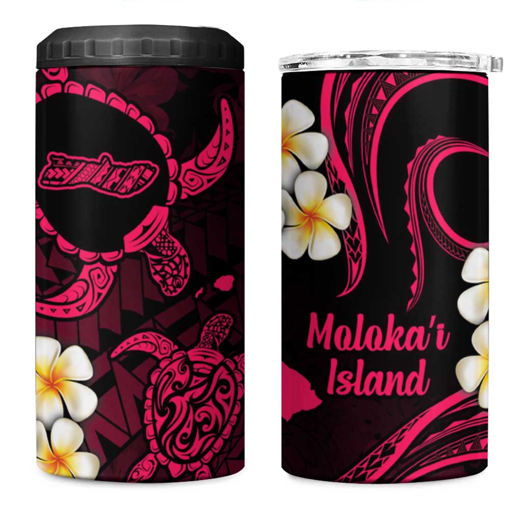 Hawaii Molokai Islands Pacific Plumeria 4 in 1 Can Cooler Tumbler Pink Polynesian Tattoo LT9 One Size: 16 oz Pink - Polynesian Pride
