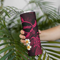 Hawaii Molokai Islands Pacific Plumeria Skinny Tumbler Pink Polynesian Tattoo LT9 - Polynesian Pride