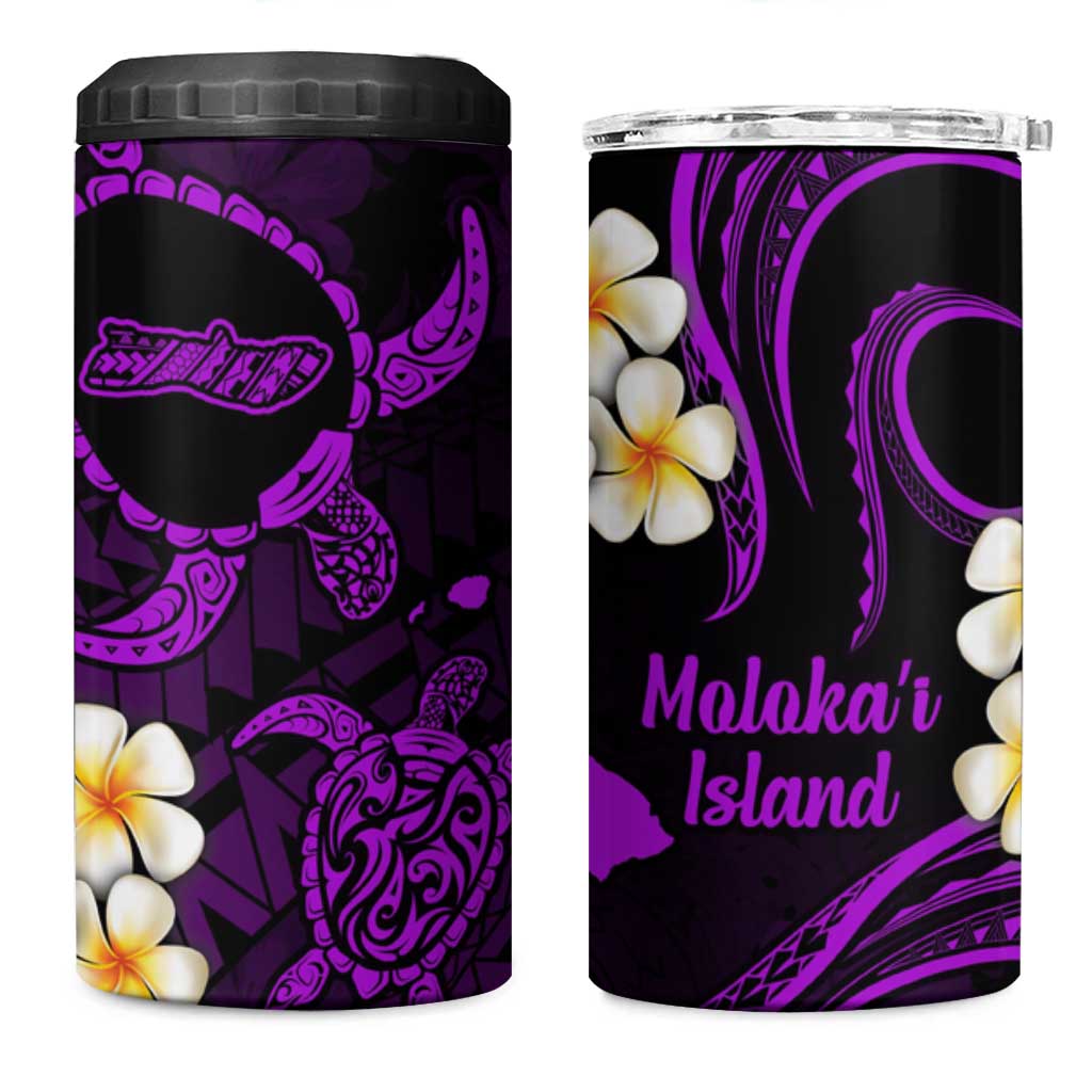 Hawaii Molokai Islands Pacific Plumeria 4 in 1 Can Cooler Tumbler Purple Polynesian Tattoo LT9 One Size: 16 oz Purple - Polynesian Pride
