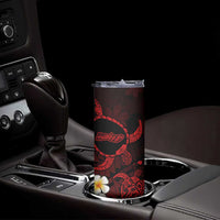 Hawaii Molokai Islands Pacific Plumeria Skinny Tumbler Red Polynesian Tattoo LT9 - Polynesian Pride
