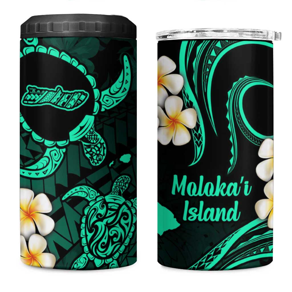 Hawaii Molokai Islands Pacific Plumeria 4 in 1 Can Cooler Tumbler Turquoise Polynesian Tattoo LT9 One Size: 16 oz Turquoise - Polynesian Pride