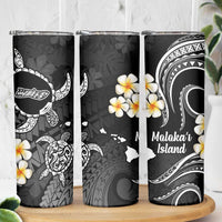 Hawaii Molokai Islands Pacific Plumeria Skinny Tumbler White Polynesian Tattoo LT9 - Polynesian Pride