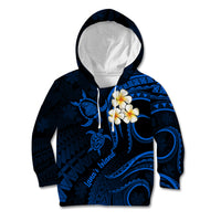 Hawaii Kid Hoodie Lanai Islands Polynesian Sunset Plumeria Blue Vibe LT9 Blue - Polynesian Pride
