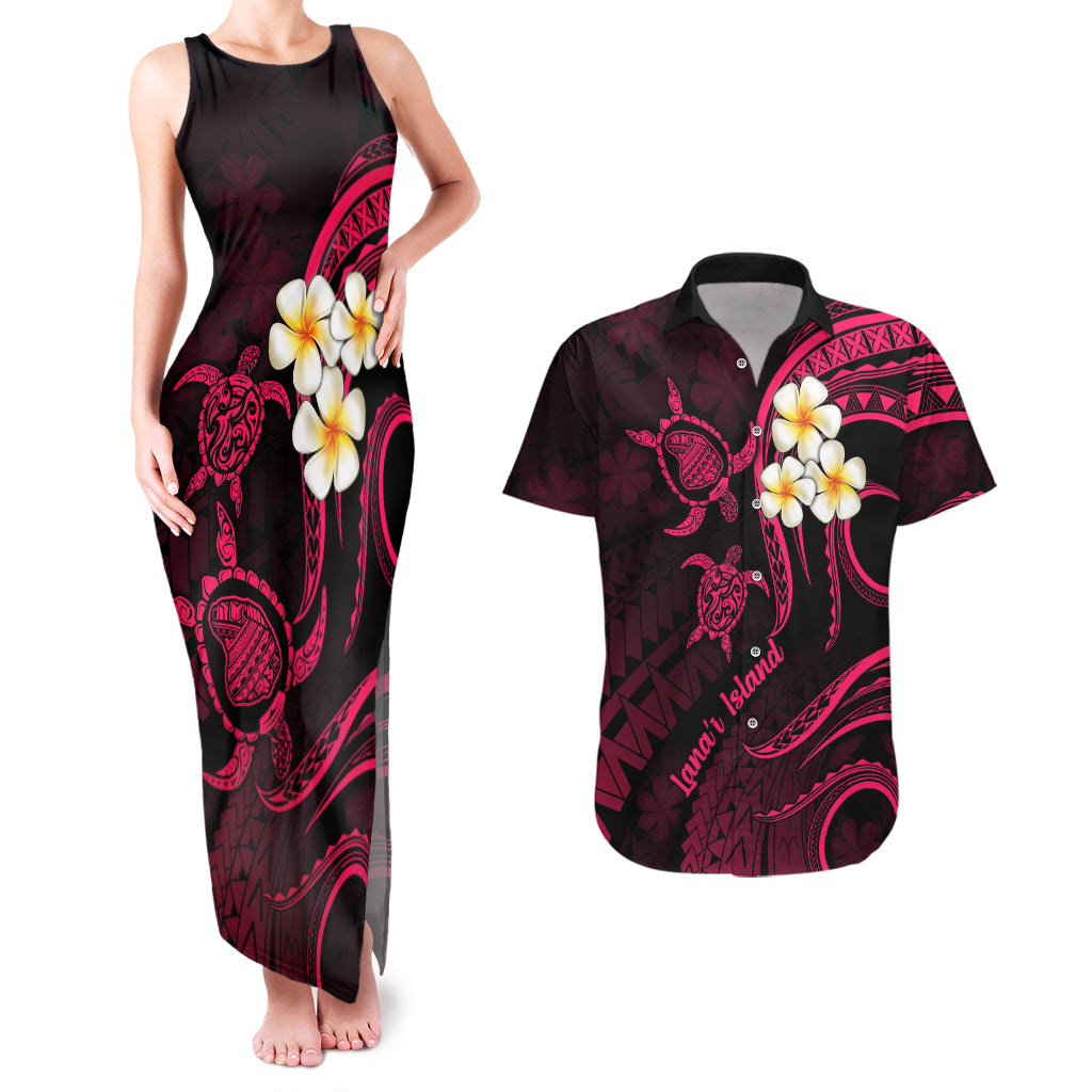 Hawaii Couples Matching Tank Maxi Dress And Hawaiian Shirt Lanai Islands Polynesian Sunset Plumeria Pink Vibe LT9 Pink - Polynesian Pride