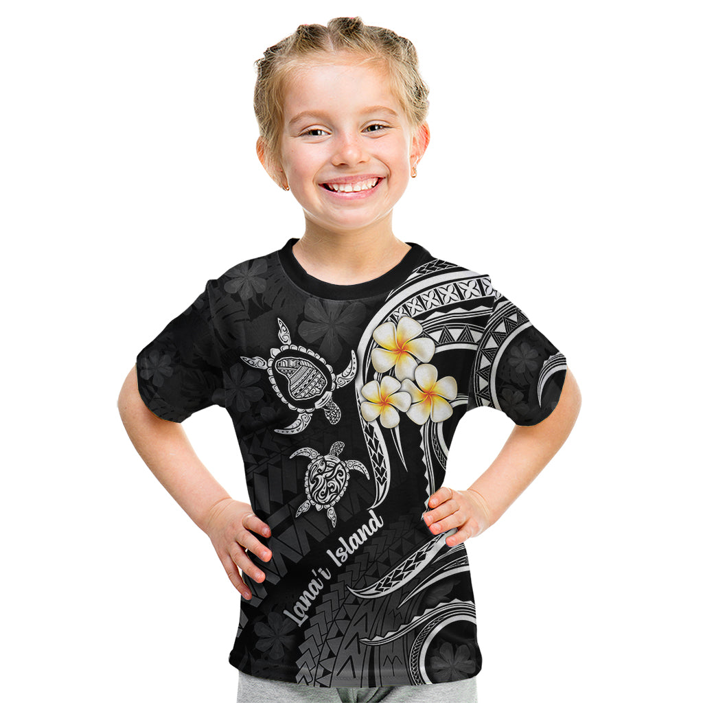 Polynesian Hawaii Kid T Shirt Lanai Islands with Pacific Plumeria White Vibe LT9 White - Polynesian Pride