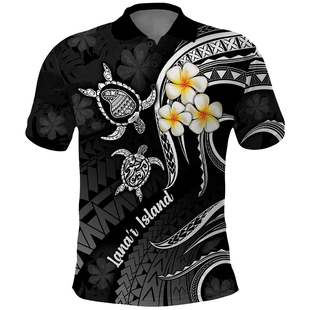 Polynesian Hawaii Polo Shirt Lanai Islands with Pacific Plumeria White Vibe LT9 White - Polynesian Pride