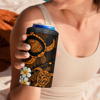 Hawaii Lanai Islands Pacific Plumeria 4 in 1 Can Cooler Tumbler Gold Polynesian Tattoo LT9 - Polynesian Pride