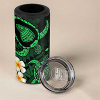 Hawaii Lanai Islands Pacific Plumeria 4 in 1 Can Cooler Tumbler Green Polynesian Tattoo LT9 - Polynesian Pride