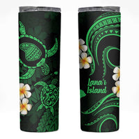Hawaii Lanai Islands Pacific Plumeria Skinny Tumbler Green Polynesian Tattoo LT9 Green - Polynesian Pride