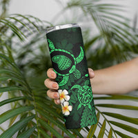 Hawaii Lanai Islands Pacific Plumeria Skinny Tumbler Green Polynesian Tattoo LT9 - Polynesian Pride