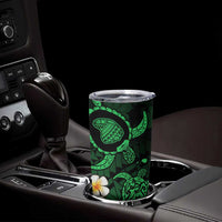 Hawaii Lanaʻi Islands Pacific Plumeria Tumbler Cup Green Polynesian Tattoo