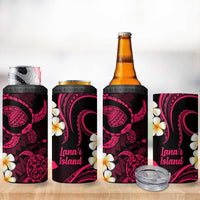 Hawaii Lanai Islands Pacific Plumeria 4 in 1 Can Cooler Tumbler Pink Polynesian Tattoo LT9 - Polynesian Pride
