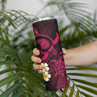 Hawaii Lanai Islands Pacific Plumeria Skinny Tumbler Pink Polynesian Tattoo LT9 - Polynesian Pride