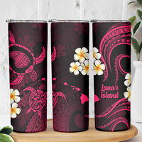 Hawaii Lanai Islands Pacific Plumeria Skinny Tumbler Pink Polynesian Tattoo LT9 - Polynesian Pride