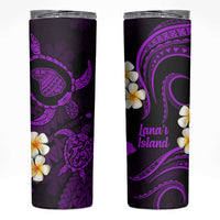 Hawaii Lanai Islands Pacific Plumeria Skinny Tumbler Purple Polynesian Tattoo LT9 Purple - Polynesian Pride