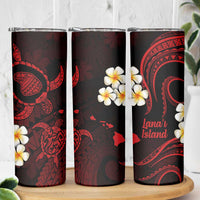Hawaii Lanai Islands Pacific Plumeria Skinny Tumbler Red Polynesian Tattoo LT9 - Polynesian Pride