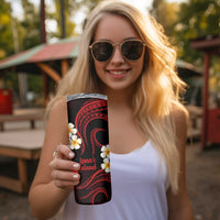 Hawaii Lanai Islands Pacific Plumeria Skinny Tumbler Red Polynesian Tattoo LT9 - Polynesian Pride