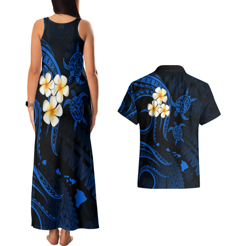 Hawaii Couples Matching Tank Maxi Dress And Hawaiian Shirt Kauai Islands Polynesian Sunset Plumeria LT9 - Polynesian Pride
