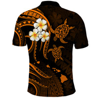 Hawaii Polo Shirt Kauai Islands Polynesian Sunset Plumeria Gold Vibe LT9 - Polynesian Pride