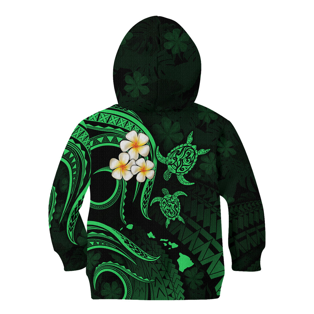 Hawaii Kid Hoodie Kauai Islands Polynesian Sunset Plumeria Green Vibe LT9 - Polynesian Pride