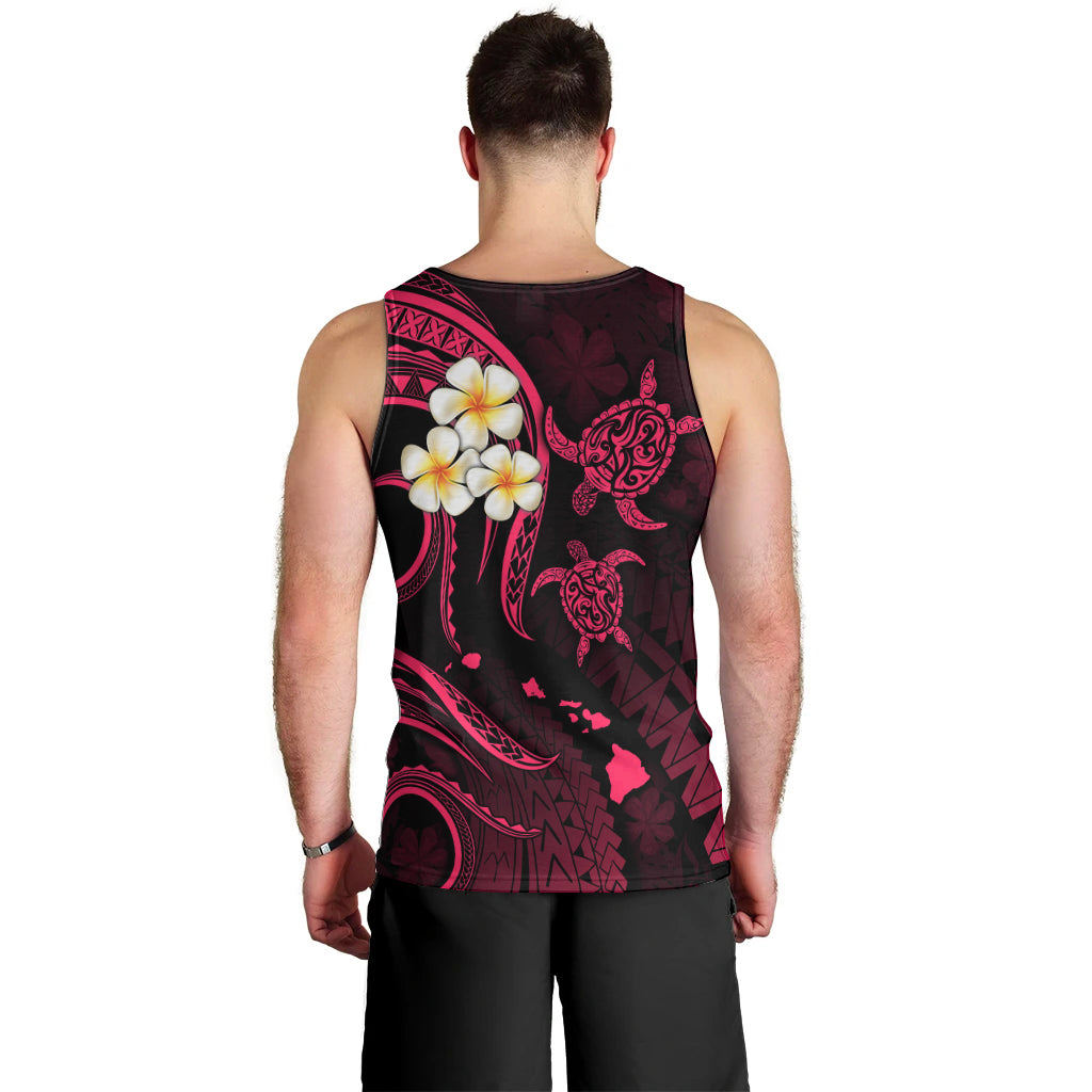 Hawaii Men Tank Top Kauai Islands Polynesian Sunset Plumeria Pink Vibe LT9 - Polynesian Pride