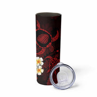 Hawaii Kauai Islands Pacific Plumeria Skinny Tumbler Red Polynesian Tattoo LT9 - Polynesian Pride