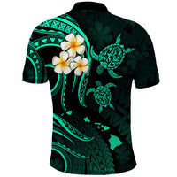 Polynesian Hawaii Polo Shirt Kauai Islands with Pacific Plumeria Turquoise Vibe LT9 - Polynesian Pride