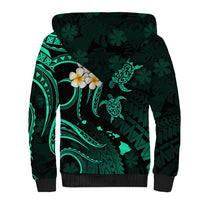 Polynesian Hawaii Sherpa Hoodie Kauai Islands with Pacific Plumeria Turquoise Vibe LT9 - Polynesian Pride