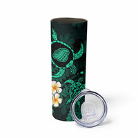 Hawaii Kauai Islands Pacific Plumeria Skinny Tumbler Turquoise Polynesian Tattoo LT9 - Polynesian Pride