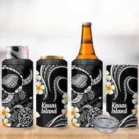 Hawaii Kauai Islands Pacific Plumeria 4 in 1 Can Cooler Tumbler White Polynesian Tattoo LT9 - Polynesian Pride