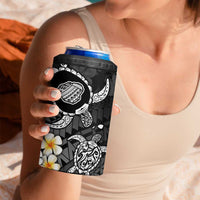 Hawaii Kauai Islands Pacific Plumeria 4 in 1 Can Cooler Tumbler White Polynesian Tattoo LT9 - Polynesian Pride