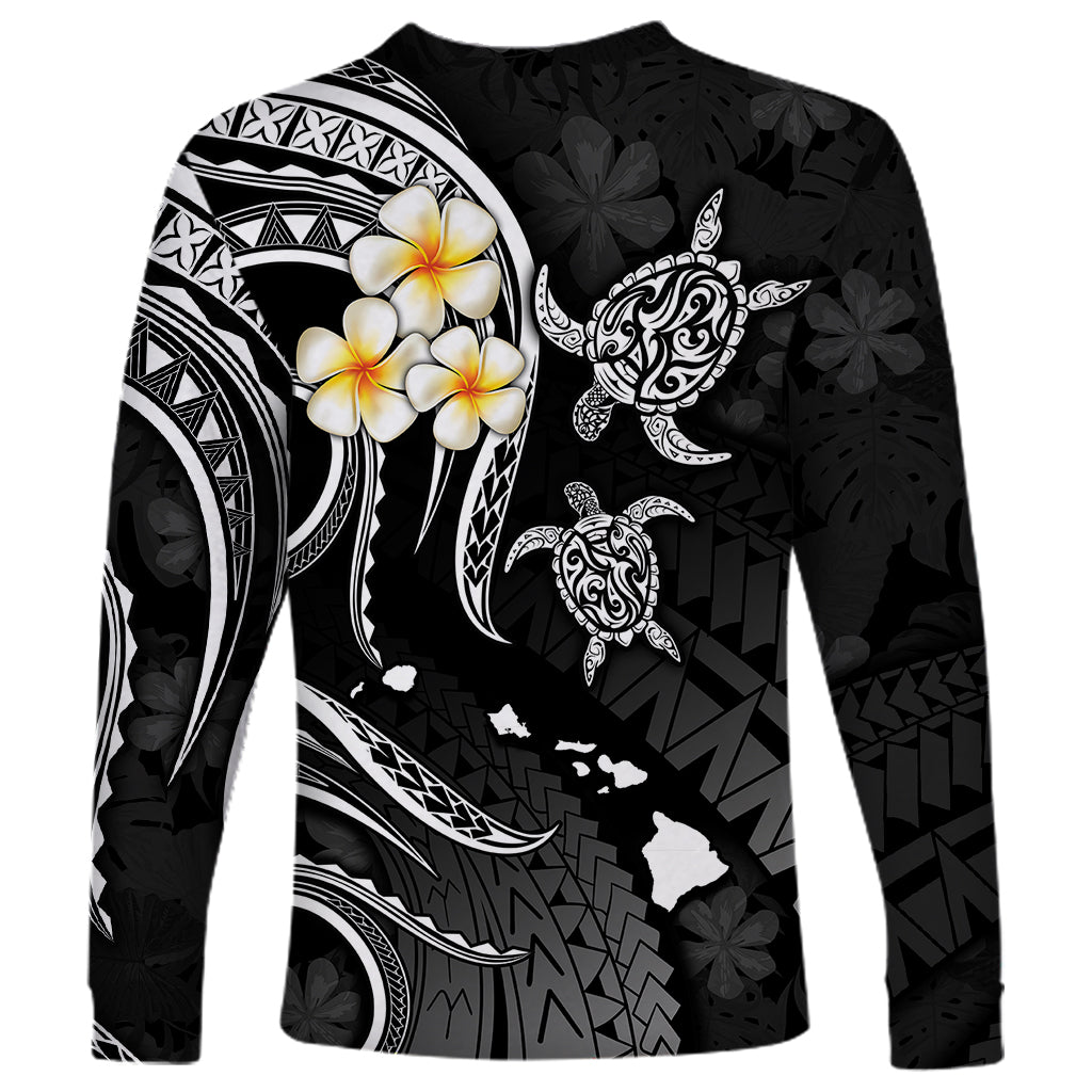 Polynesian Hawaii Long Sleeve Shirt Kauai Islands with Pacific Plumeria White Vibe LT9 - Polynesian Pride