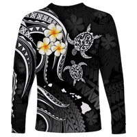 Polynesian Hawaii Long Sleeve Shirt Kauai Islands with Pacific Plumeria White Vibe LT9 - Polynesian Pride