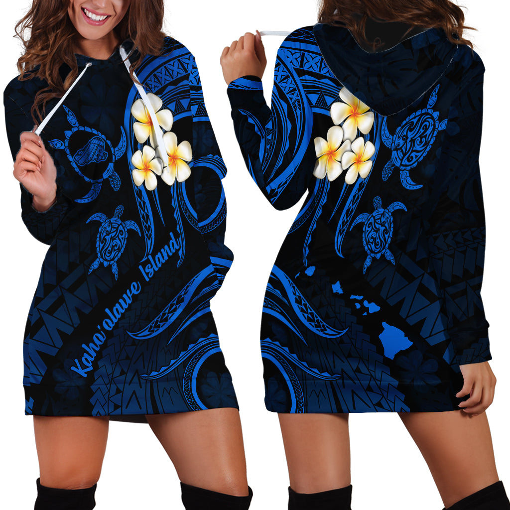 Hawaii Hoodie Dress Kahoolawe Islands Polynesian Sunset Plumeria LT9 - Polynesian Pride