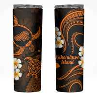 Hawaii Kahoolawe Islands Pacific Plumeria Skinny Tumbler Gold Polynesian Tattoo LT9 Gold - Polynesian Pride