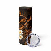 Hawaii Kahoolawe Islands Pacific Plumeria Skinny Tumbler Gold Polynesian Tattoo LT9 - Polynesian Pride