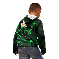 Hawaii Kid Hoodie Kahoolawe Islands Polynesian Sunset Plumeria Green Vibe LT9 - Polynesian Pride