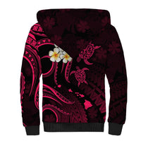 Hawaii Sherpa Hoodie Kahoolawe Islands Polynesian Sunset Plumeria Pink Vibe LT9 - Polynesian Pride