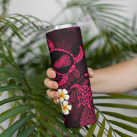 Hawaii Kahoolawe Islands Pacific Plumeria Skinny Tumbler Pink Polynesian Tattoo LT9 - Polynesian Pride