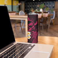 Hawaii Kahoolawe Islands Pacific Plumeria Skinny Tumbler Pink Polynesian Tattoo LT9 - Polynesian Pride