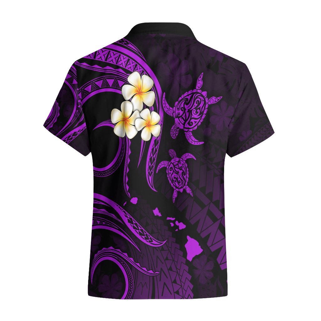 Polynesian Hawaii Hawaiian Shirt Kahoolawe Islands with Pacific Plumeria Purple Vibe LT9 - Polynesian Pride