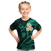 Polynesian Hawaii Kid T Shirt Kahoolawe Islands with Pacific Plumeria Turquoise Vibe LT9 Turquoise - Polynesian Pride
