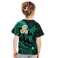 Polynesian Hawaii Kid T Shirt Kahoolawe Islands with Pacific Plumeria Turquoise Vibe LT9 - Polynesian Pride