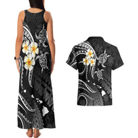 Polynesian Hawaii Couples Matching Tank Maxi Dress And Hawaiian Shirt Kahoolawe Islands with Pacific Plumeria White Vibe LT9 - Polynesian Pride