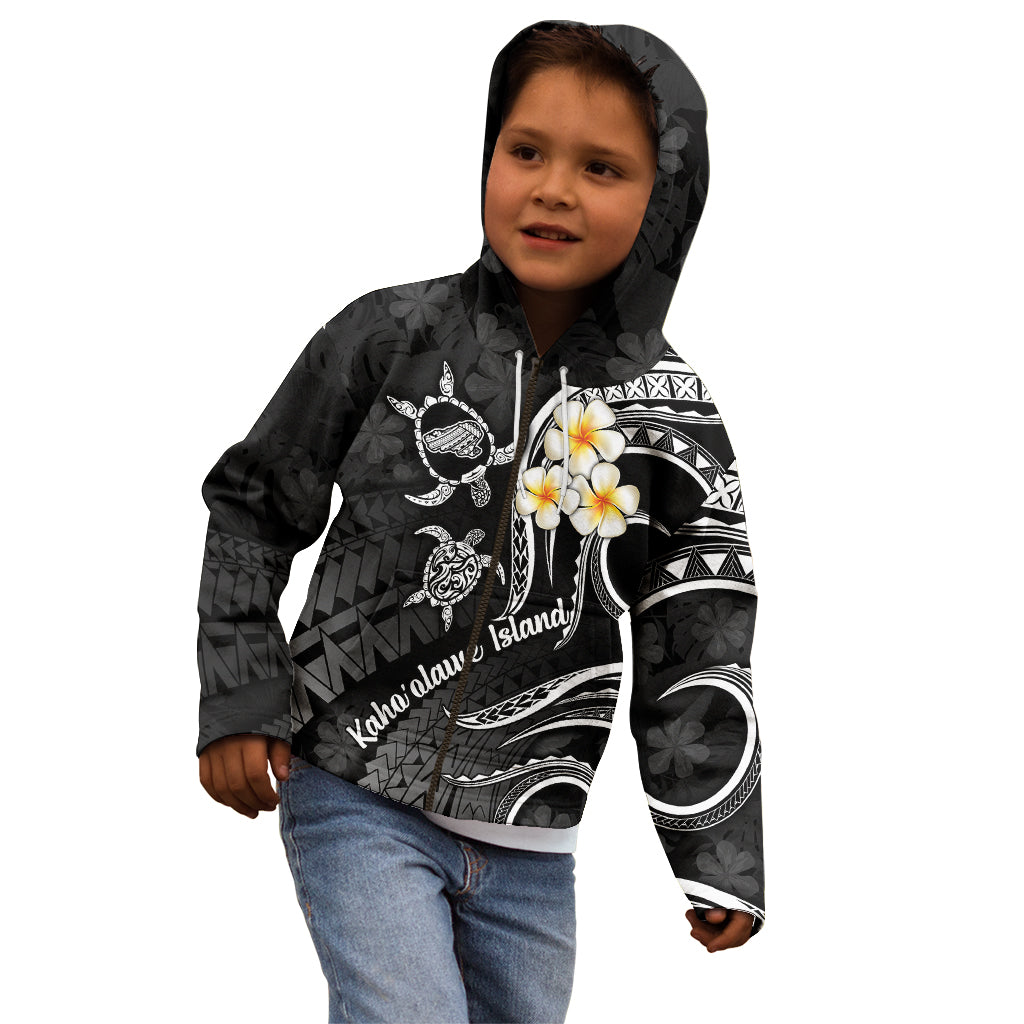 Polynesian Hawaii Kid Hoodie Kahoolawe Islands with Pacific Plumeria White Vibe LT9 - Polynesian Pride