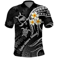 Polynesian Hawaii Polo Shirt Kahoolawe Islands with Pacific Plumeria White Vibe LT9 White - Polynesian Pride